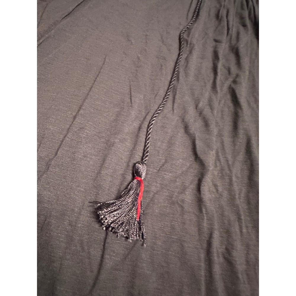 One September Anthropologie Gray Embroidered Sequin Tassel Peasant Blouse Small - Picture 5 of 10